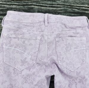 Size 5 Light Purple Violet Floral Skinny Jeans Bullhead Denim